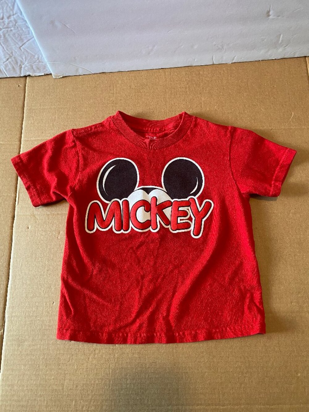 Mickey Mouse Disney T shirt Red Size 2T 100% Cotton Short Sleeves